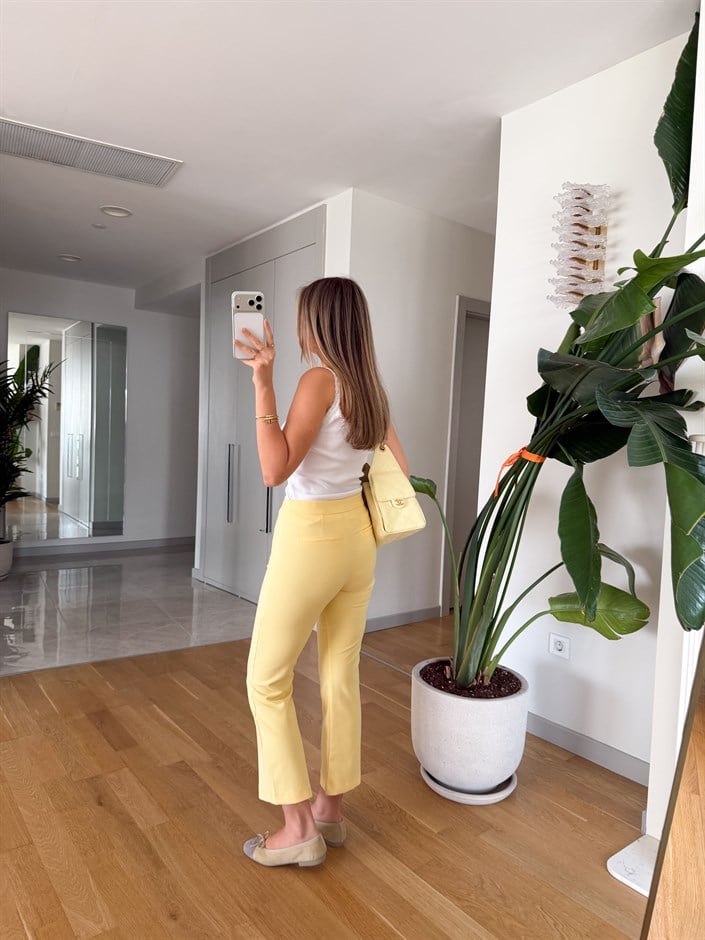 Aveline Flare Kesim Pantolon - Sarı