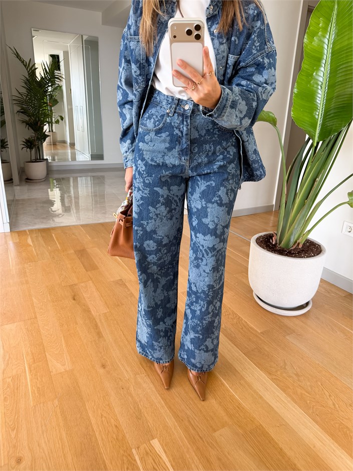 Baggy Desenli Jean