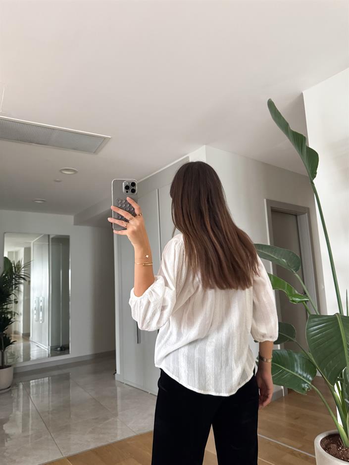 Beyaz Dilvin Bohem Gömlek