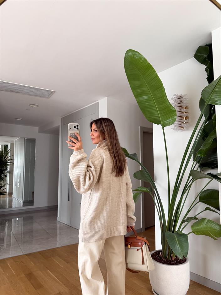 Bisso Fermuarlı Salaş Kazak - Taş