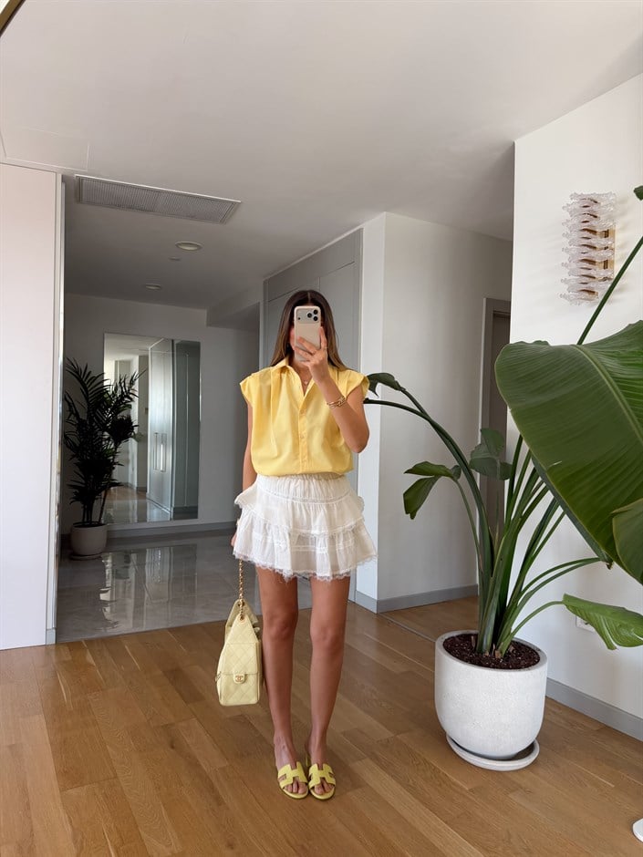 Bloss Kat Kat Mini Etek - Beyaz