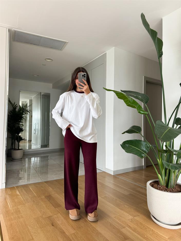 Bordo Triko Pantolon