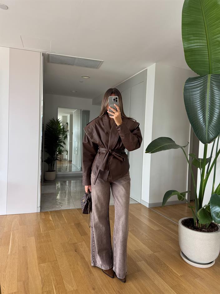 Boris Wide Leg Jean - Kahve Tint