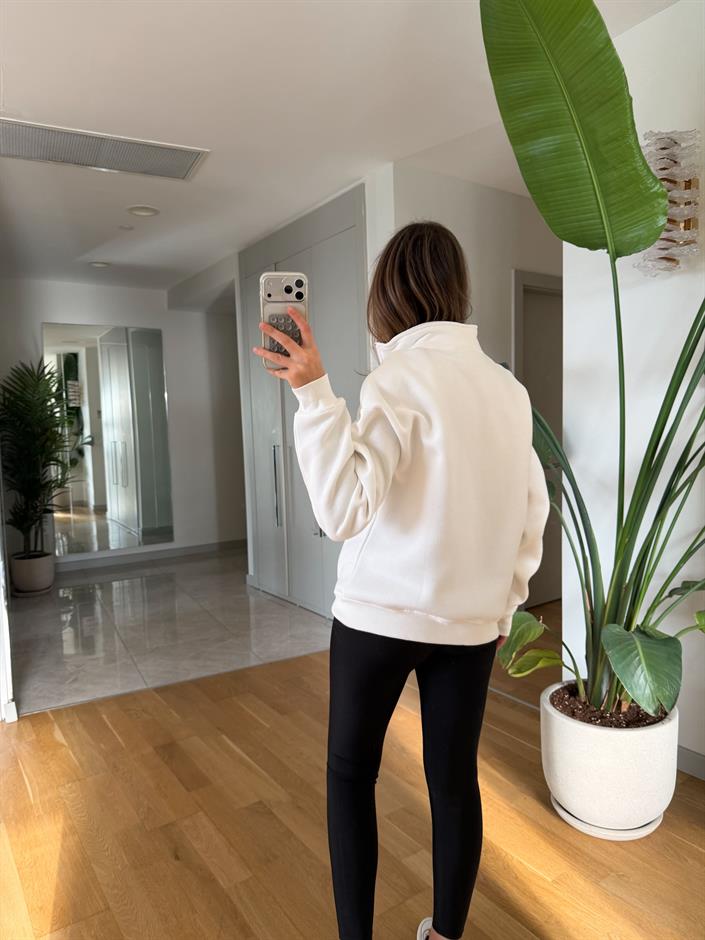 Broklyn Yazılı Sweat - Ekru 