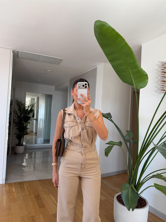 Callie Pens Detaylı Jean Tulum - Bej