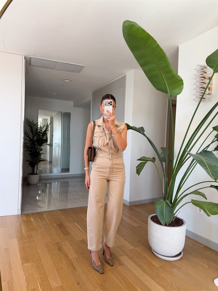Callie Pens Detaylı Jean Tulum - Bej