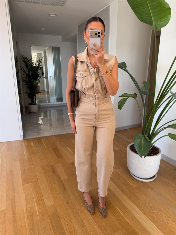 Callie Pens Detaylı Jean Tulum - Bej