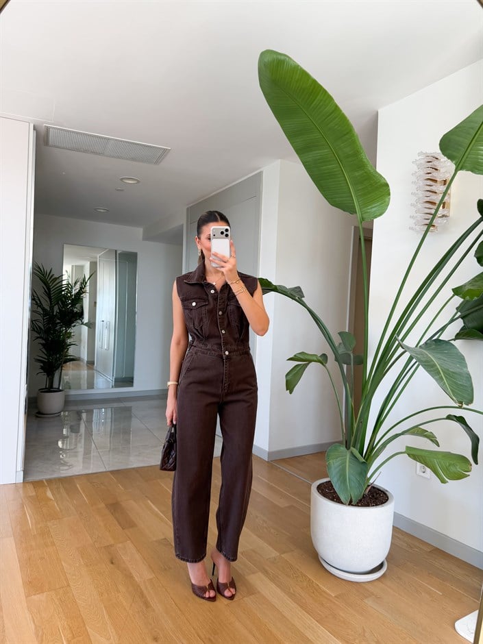 Callie Pens Detaylı Jean Tulum - Kahve