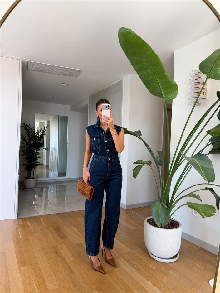 Callie Pens Detaylı Jean Tulum - Koyu Lacivert