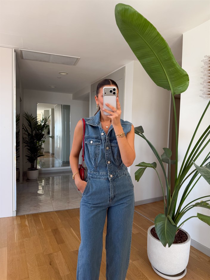 Callie Pens Detaylı Jean Tulum - Orta Mavi