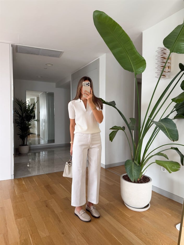 Cardie Mom Fit Jean - Beyaz