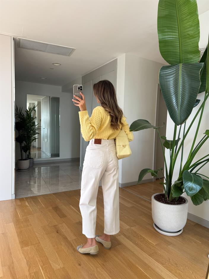 Cardie Mom Fit Jean - Beyaz