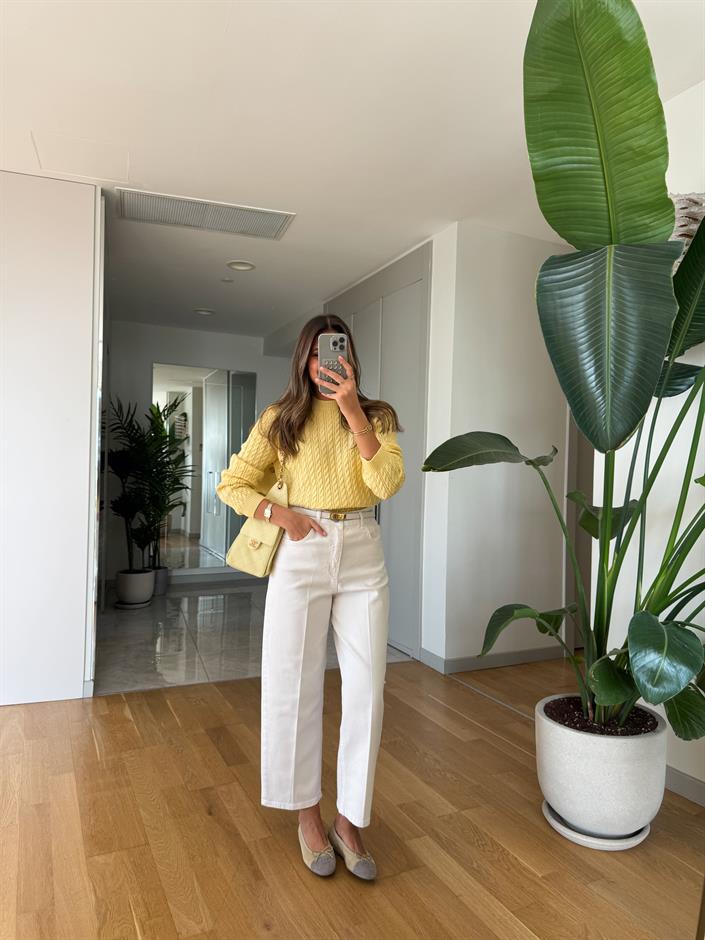 Cardie Mom Fit Jean - Beyaz