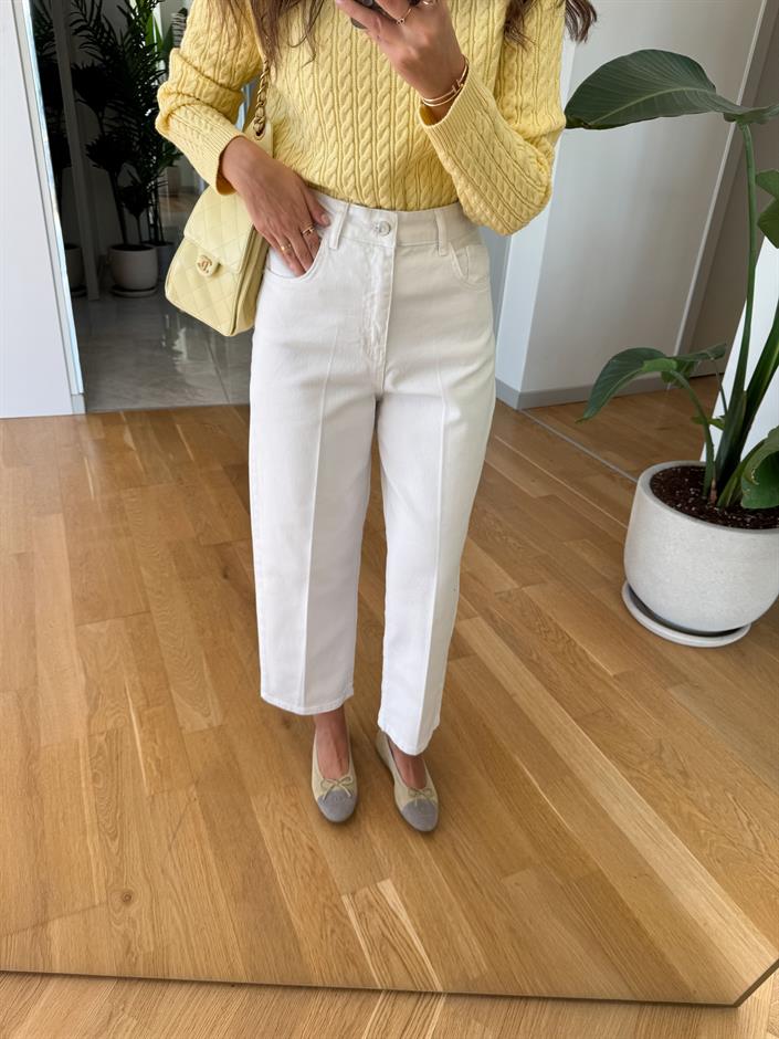 Cardie Mom Fit Jean - Beyaz