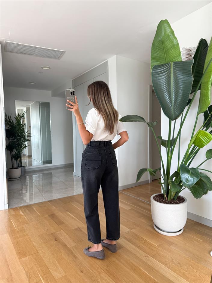 Cardie Mom Fit Jean - Füme