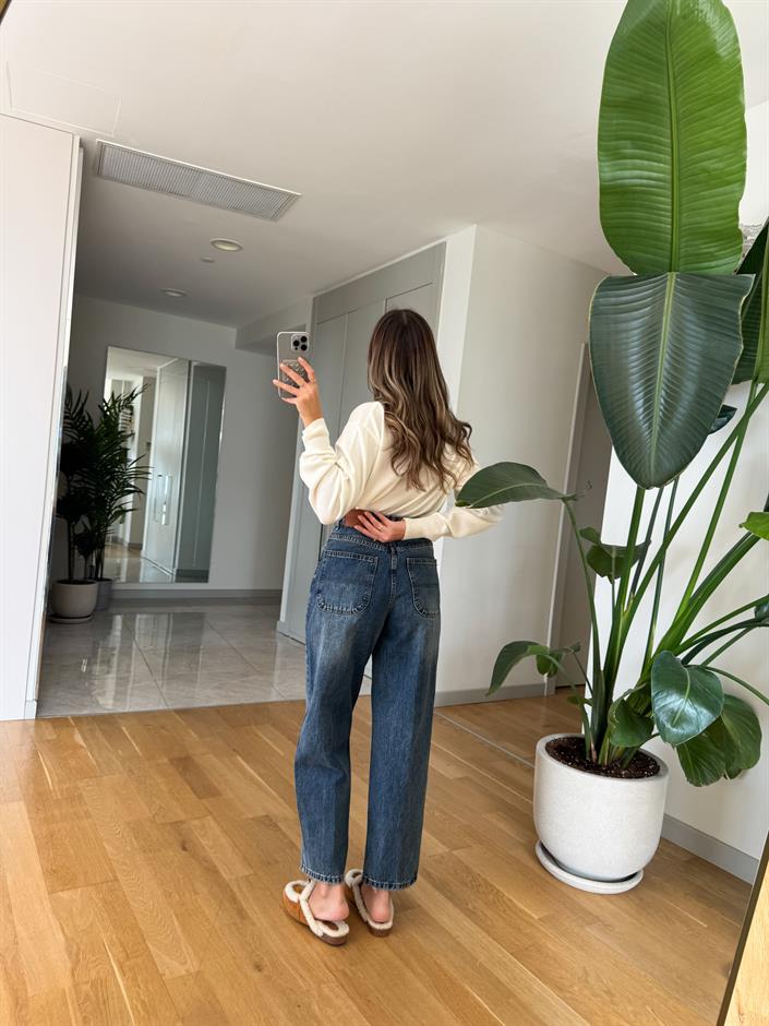 Cardie Mom Fit Jean - Orta Mavi 