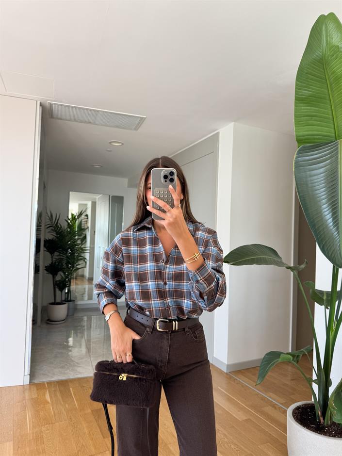 Carlo Ekoseli Gömlek - Mavi 