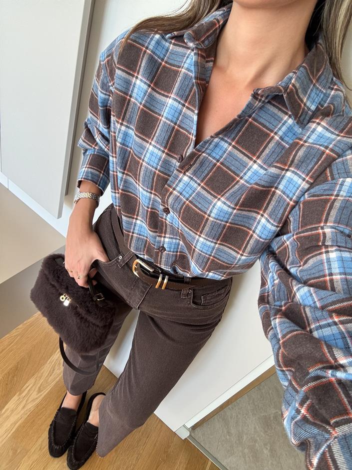 Carlo Ekoseli Gömlek - Mavi 