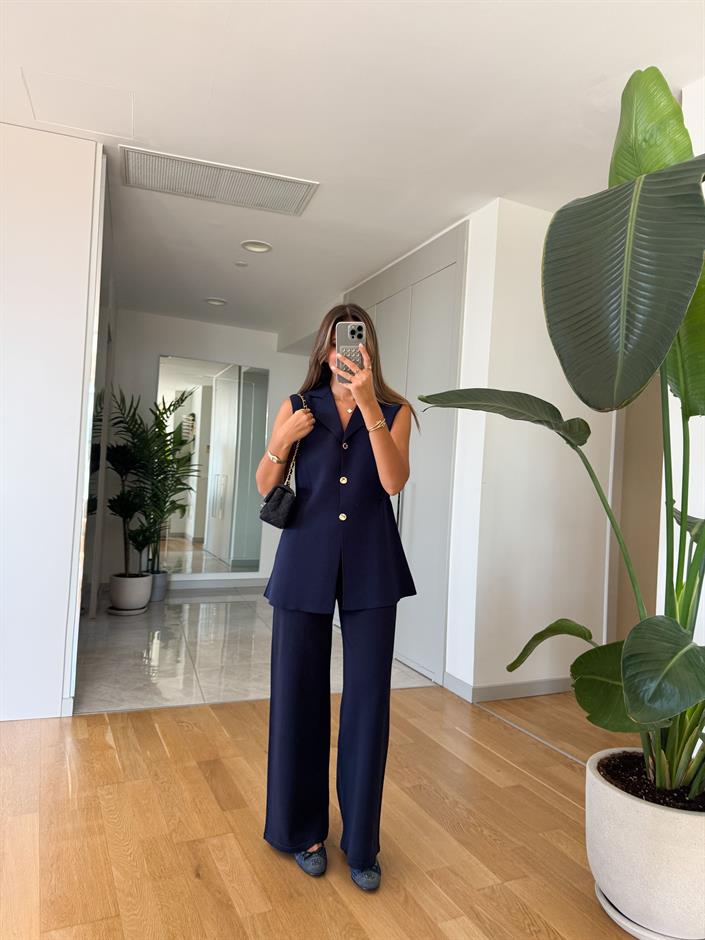 Çelik Örme Pantolon - Lacivert