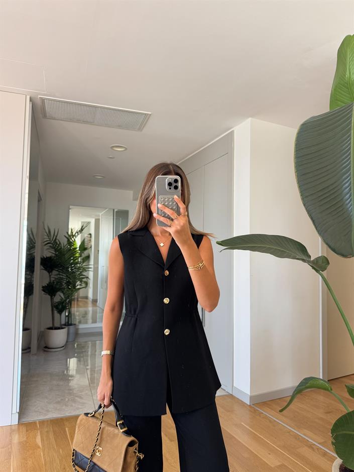 Çelik Örme Yelek - Siyah