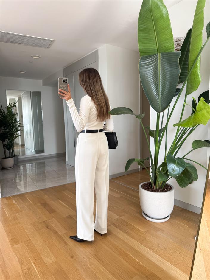 Cheky Palazzo Pantolon - Ekru