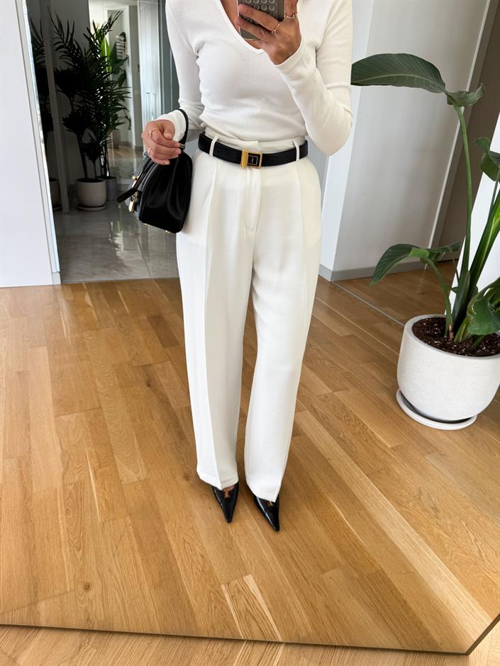 Cheky Palazzo Pantolon - Ekru