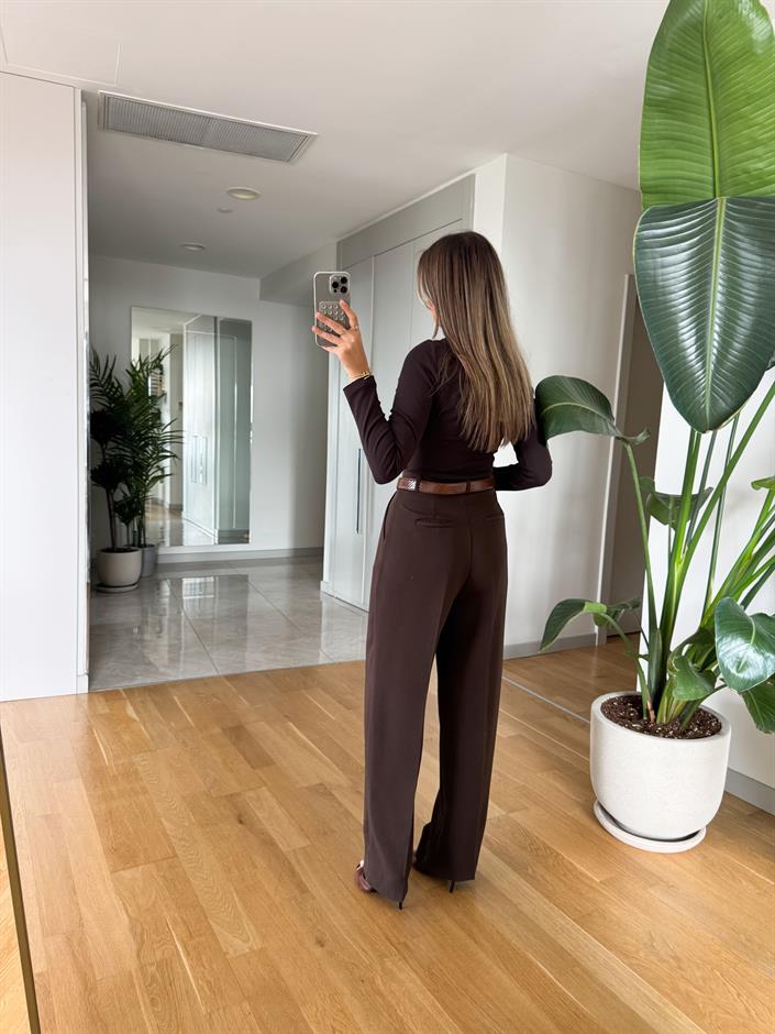 Cheky Palazzo Pantolon - Kahve