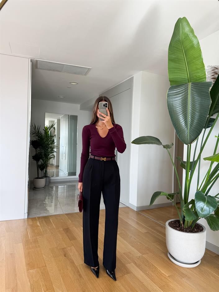 Cheky Palazzo Pantolon - Siyah