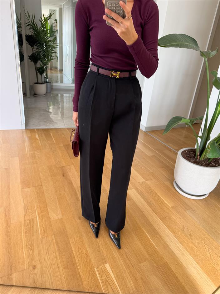 Cheky Palazzo Pantolon - Siyah