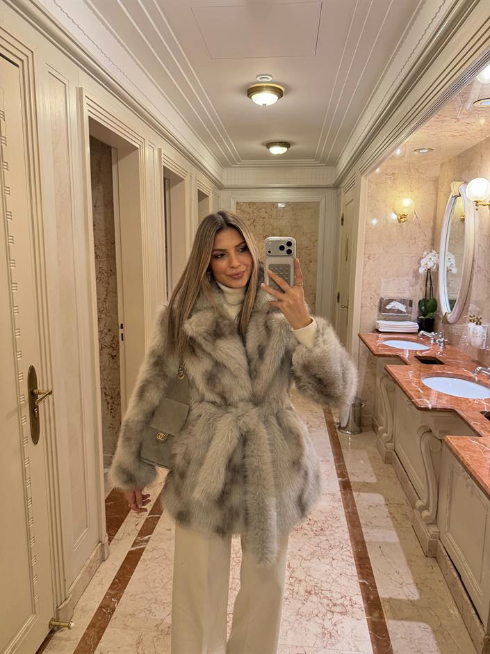 Chester Kuşaklı Suni Kürk 