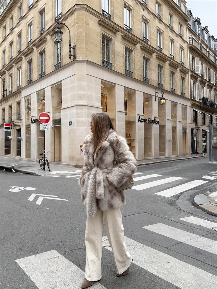 Chester Kuşaklı Suni Kürk 