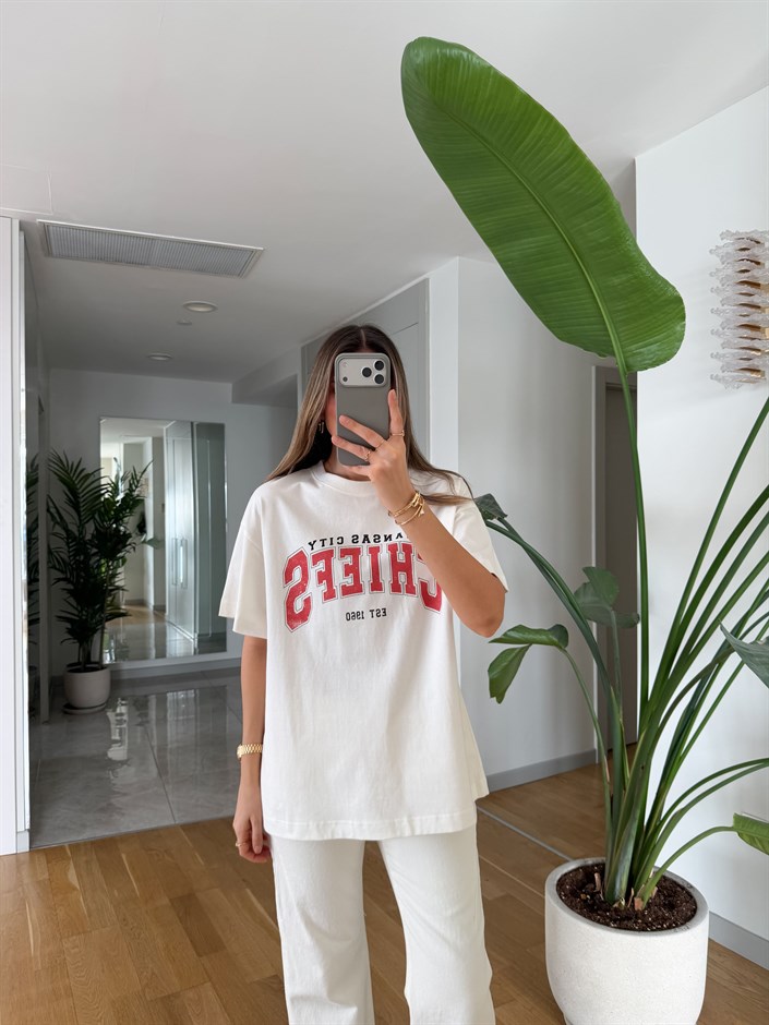 Chıefs Baskılı Oversize T-shirt
