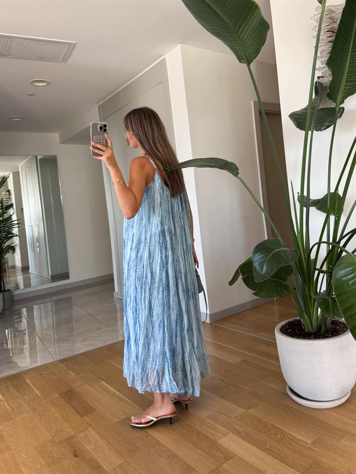 Cloud Askılı Elbise - Mavi 