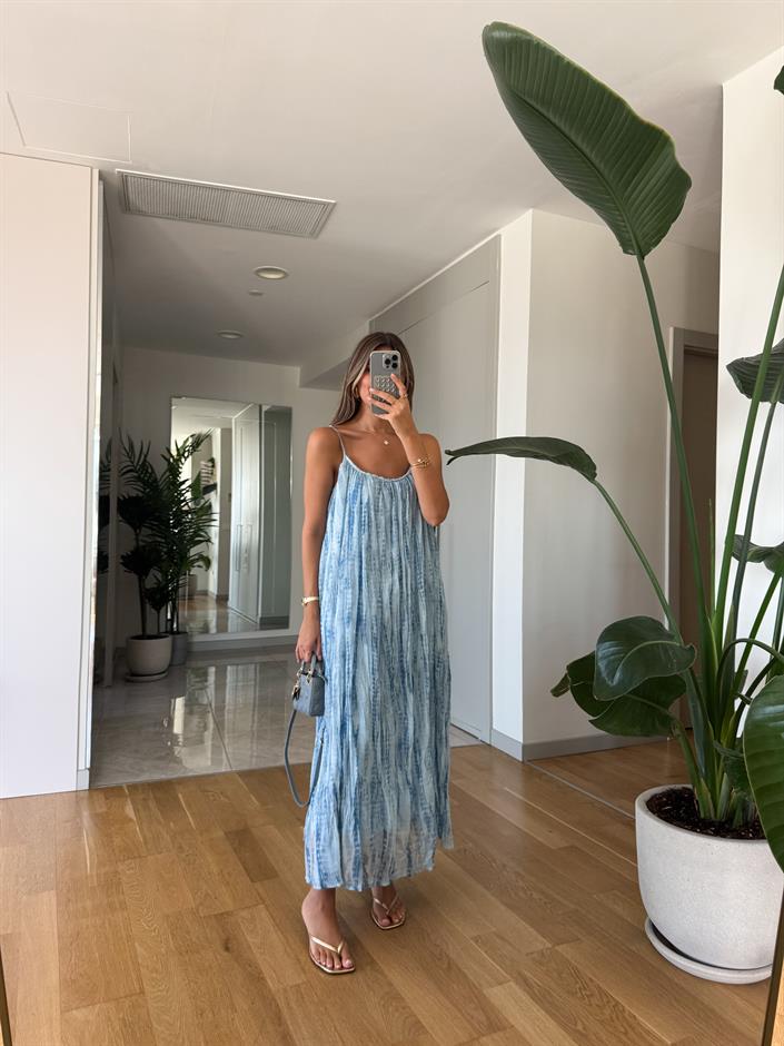 Cloud Askılı Elbise - Mavi 