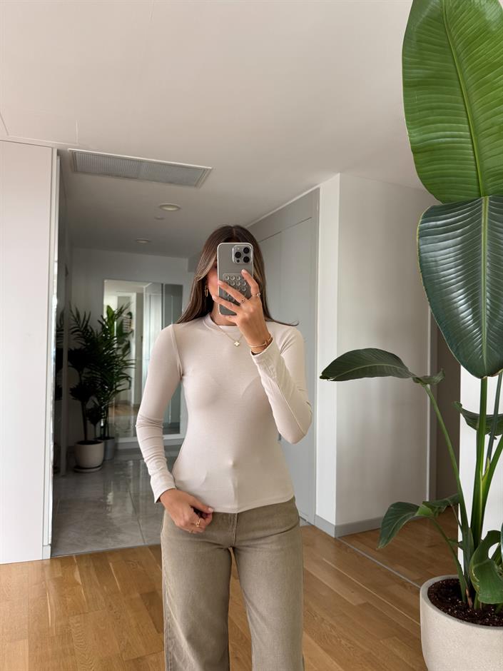 Cozzy Uzun Kollu Basic Bluz Taş