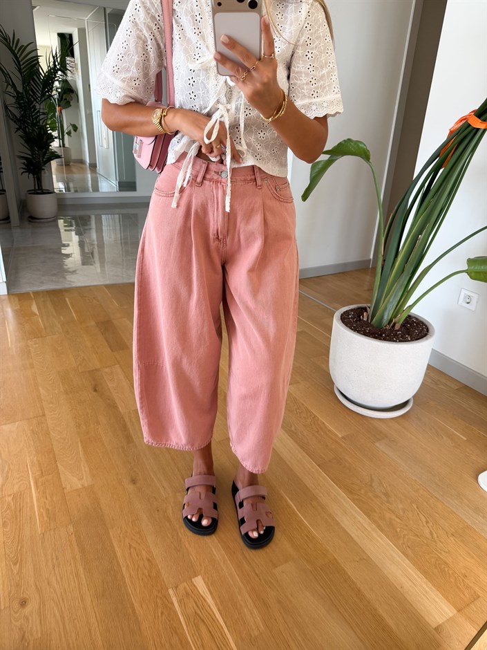 Cs Barrel Kesim Jean - Pembe