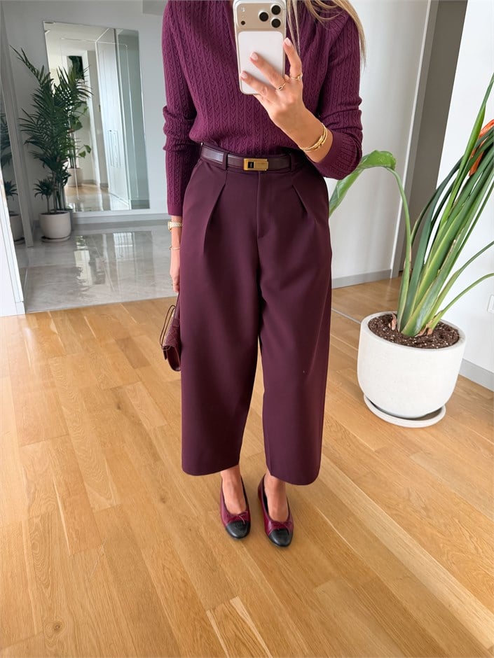 Cs Havuç Kesim Pantolon - Bordo