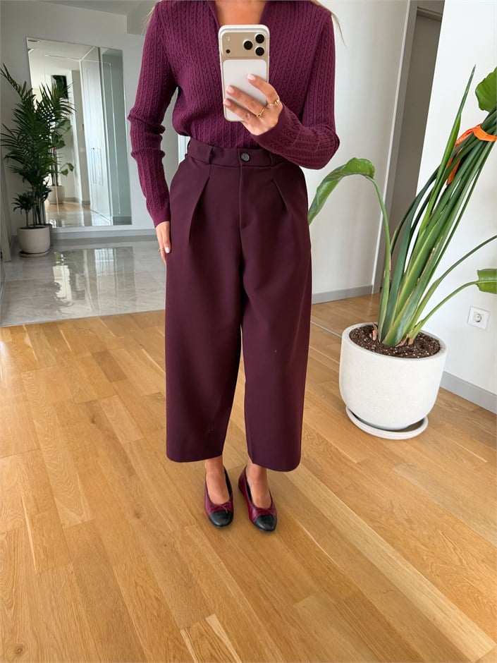 Cs Havuç Kesim Pantolon - Bordo