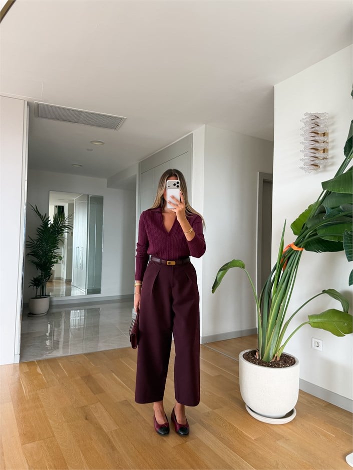 Cs Havuç Kesim Pantolon - Bordo