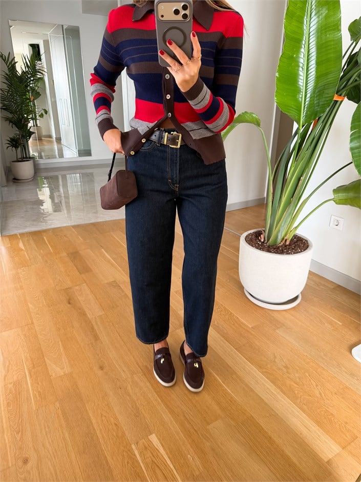 Cs Koyu Lacivert Mom Jean 