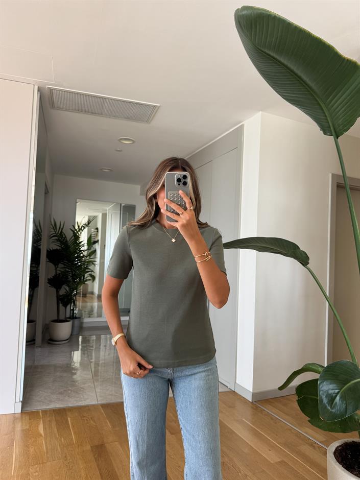 Cs Premium Pamuklu Tişört -Açık Haki