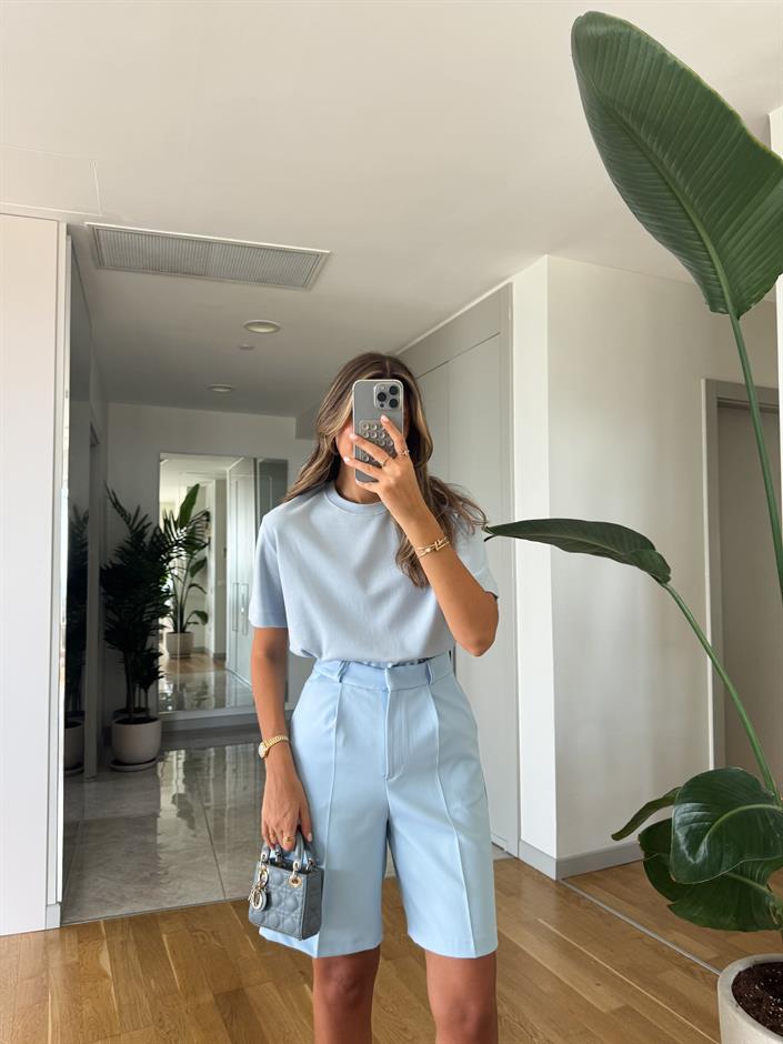 Cs Premium Pamuklu Tişört- Bebe Mavi