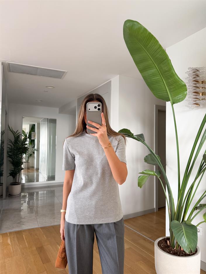 Cs Premium Pamuklu Tişört- Gri