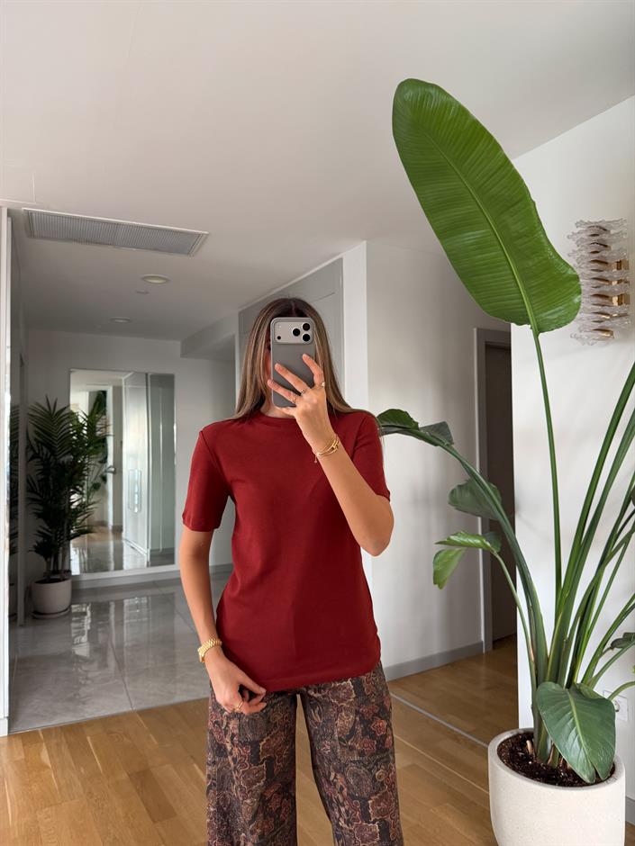 CS Premium Pamuklu Tişört - Kiremit