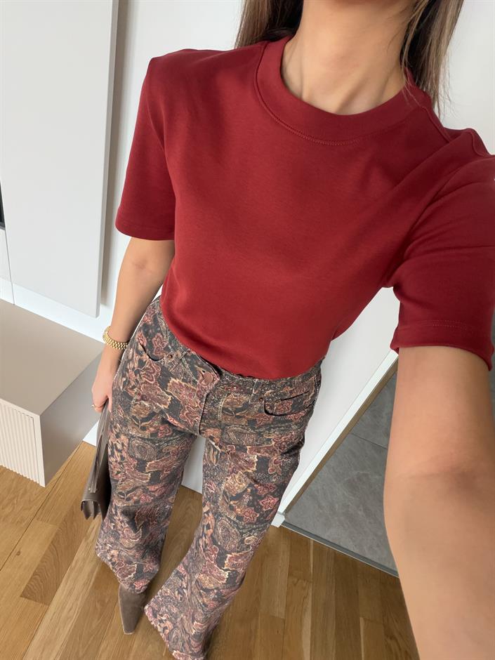 CS Premium Pamuklu Tişört - Kiremit