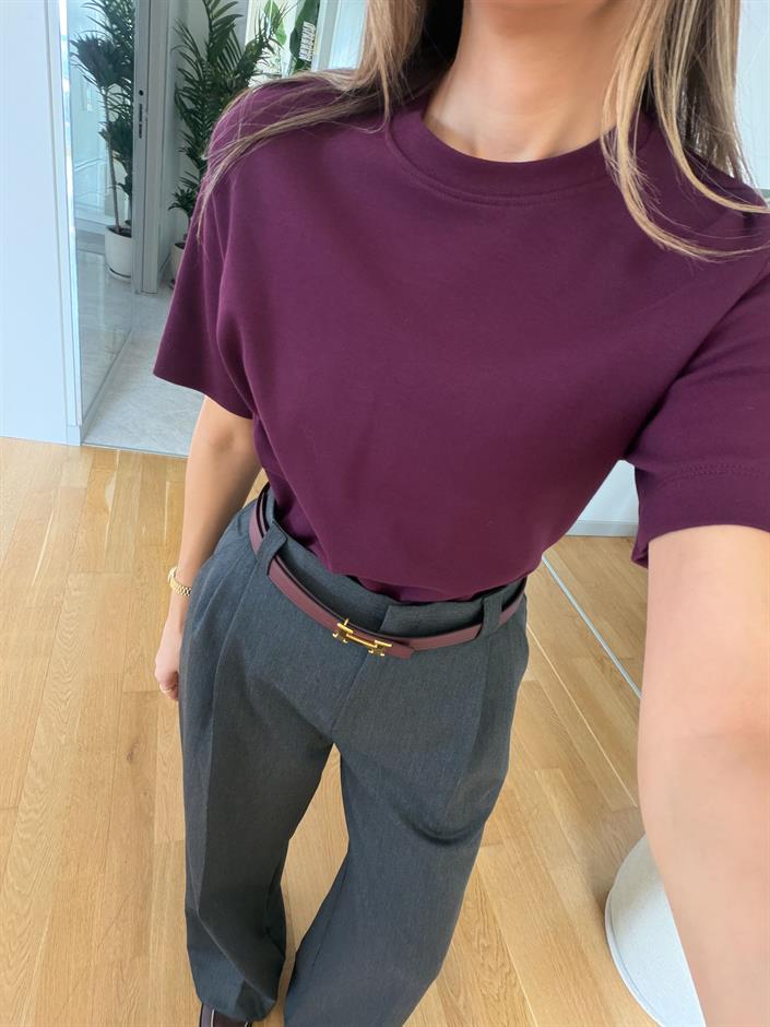 CS Premium Pamuklu Tişört - Mürdüm