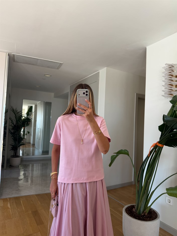 Cs Premium Pamuklu Tişört - Pembe