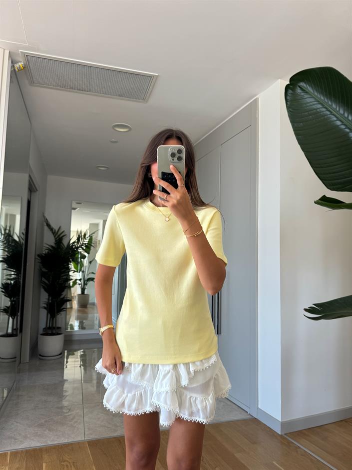 Cs Premium Pamuklu Tişört- Sarı