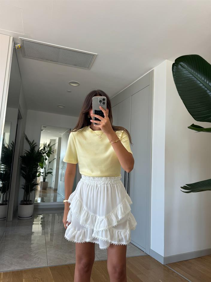 Cs Premium Pamuklu Tişört- Sarı