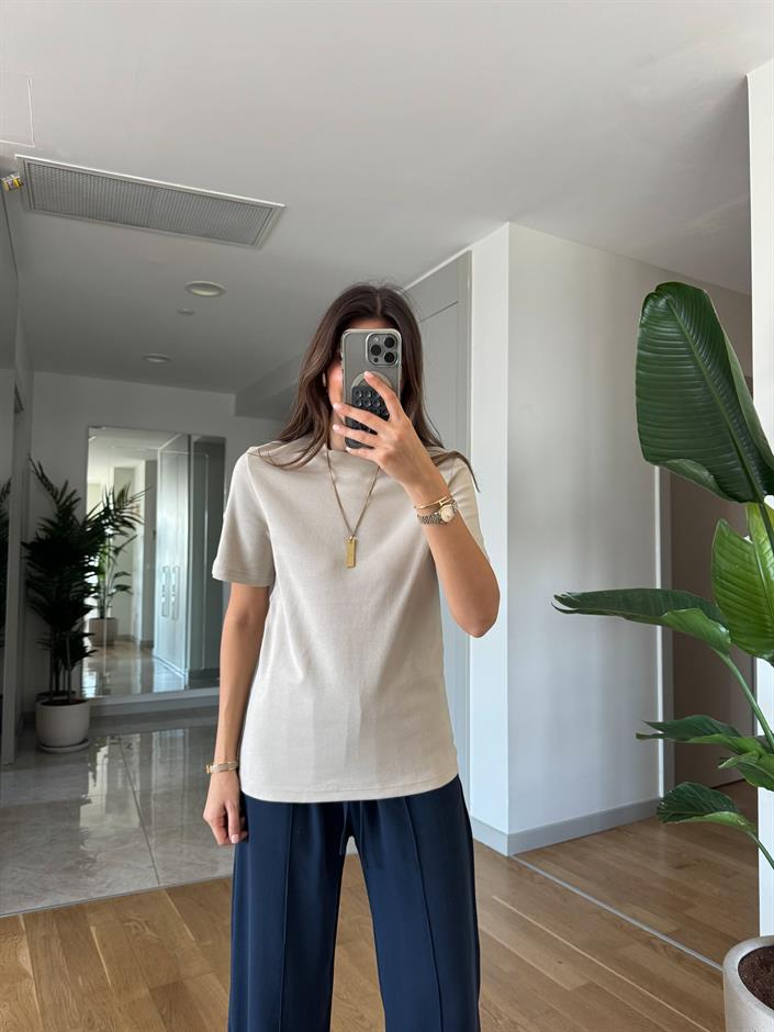 Cs Premium Pamuklu Tişört -Taş